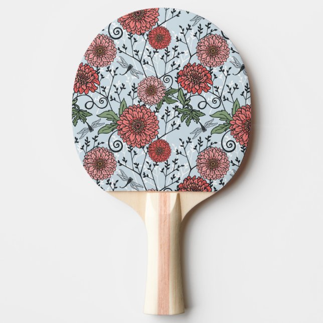 Blommönster 3 pingisracket (Framsidan)