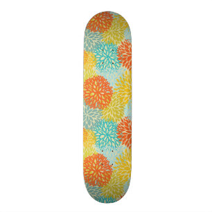 Blommönster 3 skateboard bräda 20,5 cm