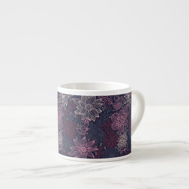 Blommönster 4 2 espressomugg (Framsida höger)