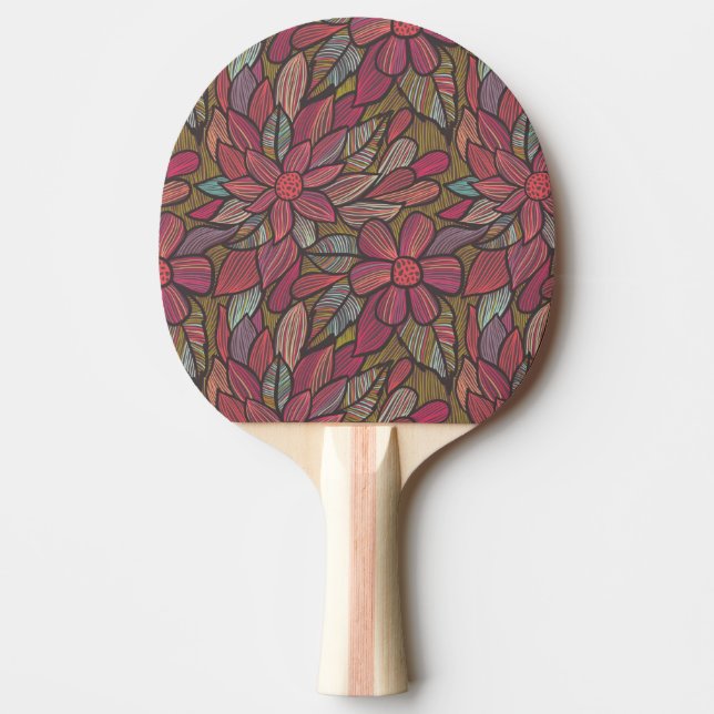 Blommönster 4 pingisracket (Framsidan)