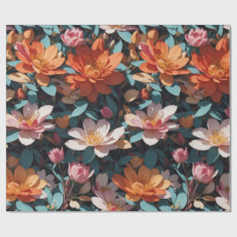 BLOMMÖNSTER 5 | Papper radbrytning Presentpapper