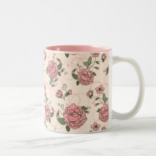 Blommönster 5 Två-Tonad mugg