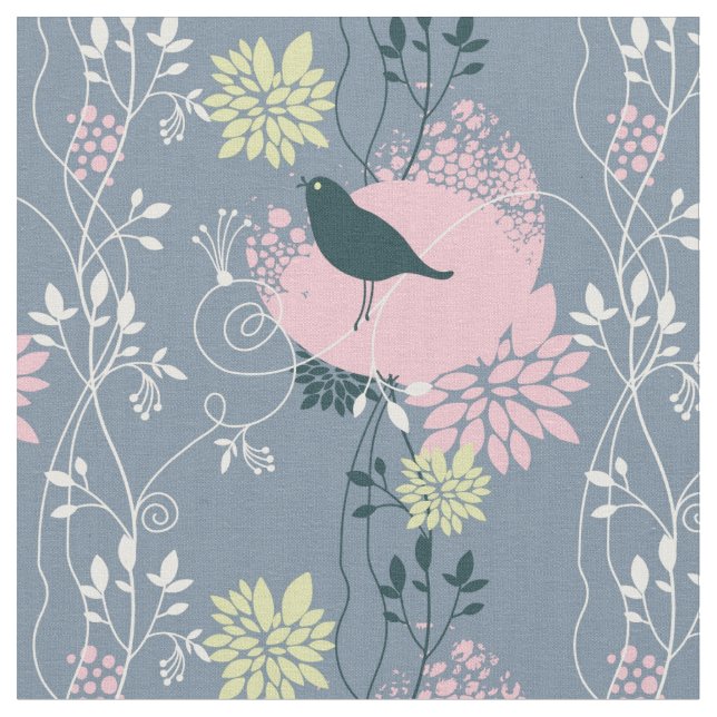 BLOMMÖNSTER 7 TYG (Närbild)