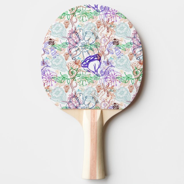Blommönster 8 pingisracket (Framsidan)