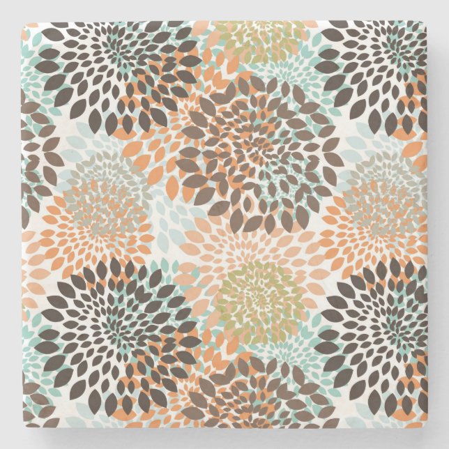 Blommönster 8 underlägg sten (Framsidan)