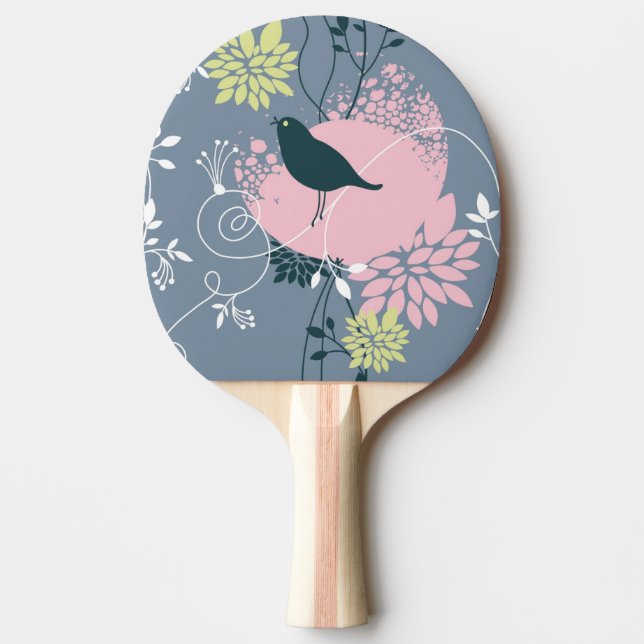 Blommönster 9 pingisracket (Framsidan)