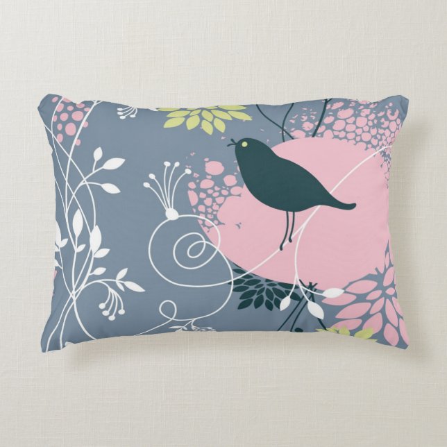 Blommönster 9 prydnadskudde (Framsidan)