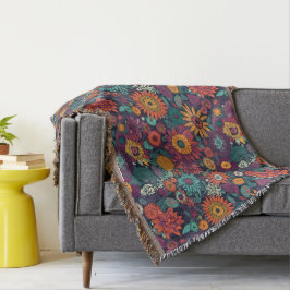 Blommönster, A.quet av färgblommor, Filt