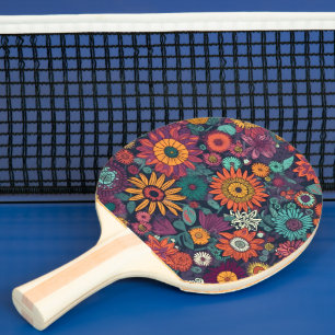 Blommönster, A.quet av färgblommor, Pingisracket