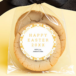 Blommönster Anpassningsbar för Elegant i glad påsk Runt Klistermärke