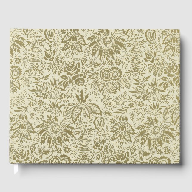 Blommönster Antique Damask Paisley Gästböcker (Framsida)