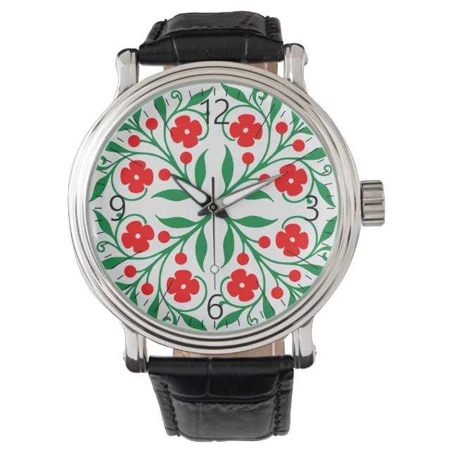 Blommönster Armbandsur (Framsida)