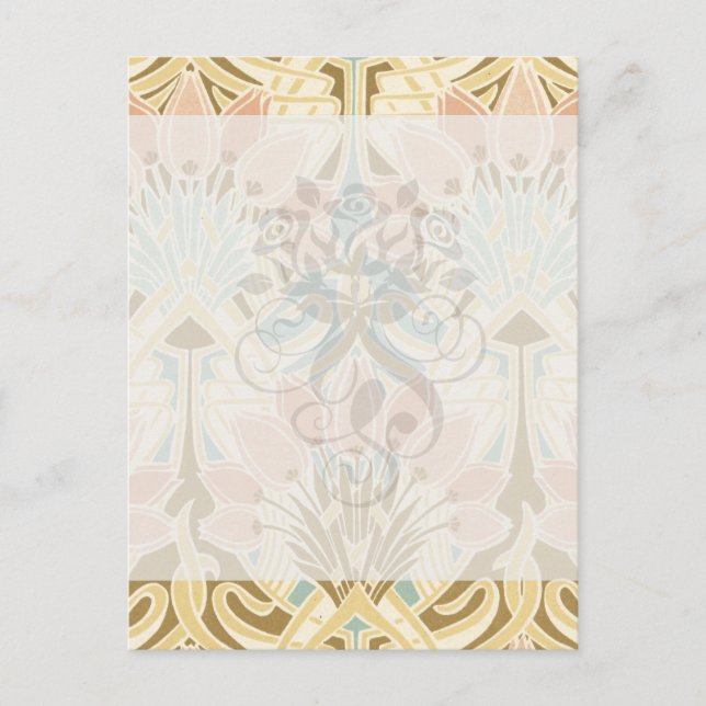 blommönster av art nouveau natur vykort (Framsida)