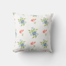 Blommönster av blåbär med vattenfärg
