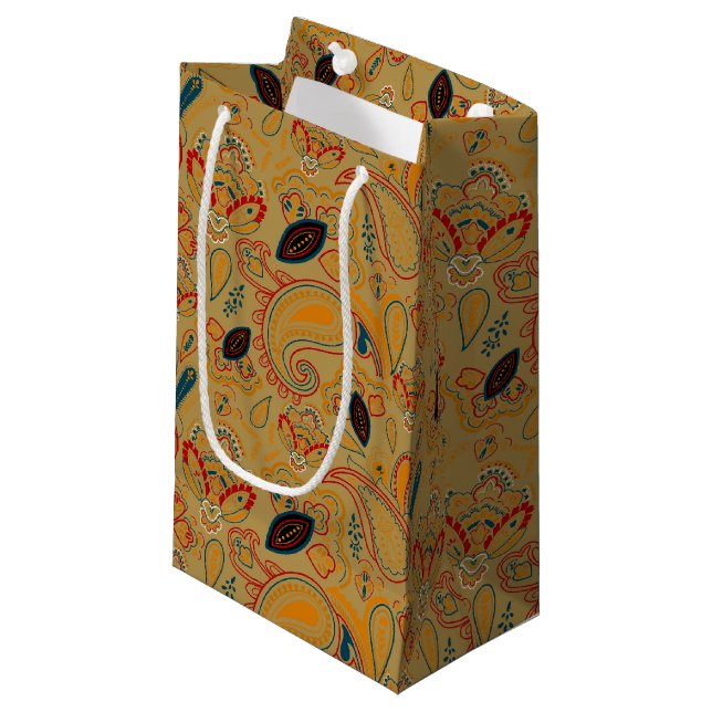 blommönster av brun retro-etnisk vintage paisley (Framsidan Vinklad)