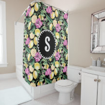 Blommönster av citroner och tulpaner | Citrus Mono