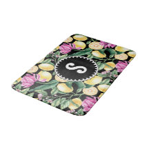 Blommönster av citroner och tulpaner | Citrus Mono