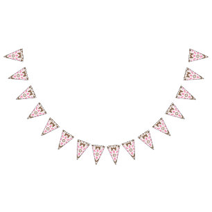 blommönster av elegant i bruna och rosa huvar vimplar