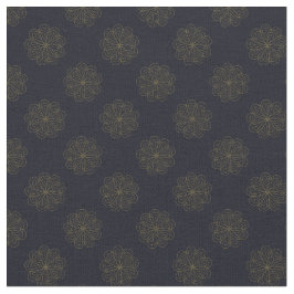 Blommönster av Eleganten Blue och Guld Tyg
