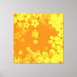 Blommönster av gult och orange canvastryck