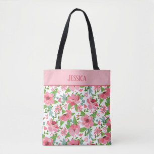 Blommönster av kvinnlig Rosa Tygkasse