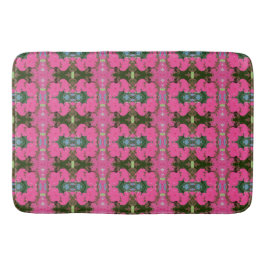 Blommönster av rosa och Mörk grönt Abstrakt Badrumsmatta