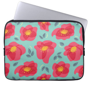 blommönster av snyggt i rosa och blått laptop sleeve