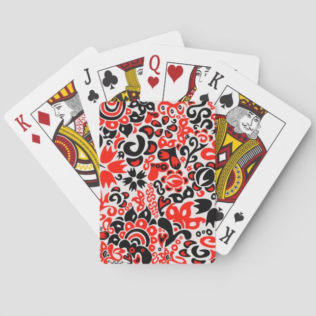 Blommönster av ukrainsk folkkonst casinokort (Baksidan)