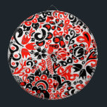 Blommönster av ukrainsk folkkonst darttavla<br><div class="desc">Folklore mönster med ukrainskt flagga,  blått och gult</div>