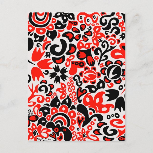 Blommönster av ukrainsk folkkonst helg vykort (Framsida)