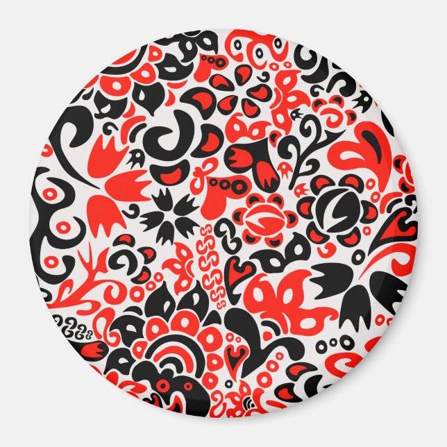 Blommönster av ukrainsk folkkonst magnet (Framsidan)