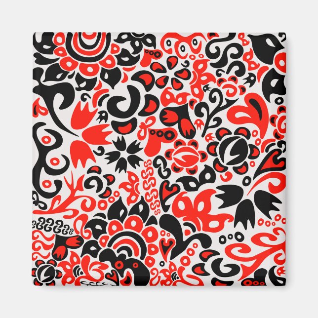 Blommönster av ukrainsk folkkonst magnet (Framsidan)