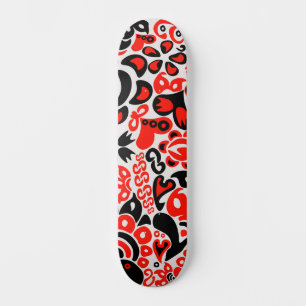 Blommönster av ukrainsk folkkonst mini skateboard bräda 18,5 cm