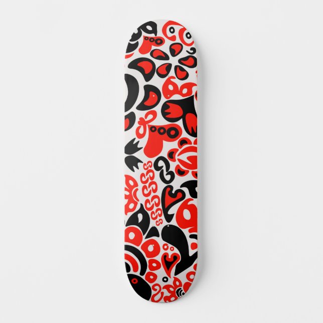 Blommönster av ukrainsk folkkonst mini skateboard bräda 18,5 cm (Framsida)