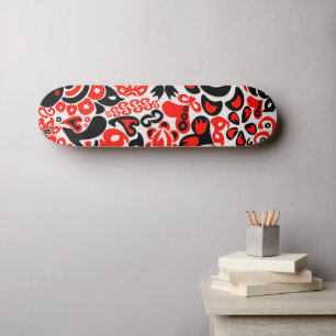 Blommönster av ukrainsk folkkonst mini skateboard bräda 18,5 cm