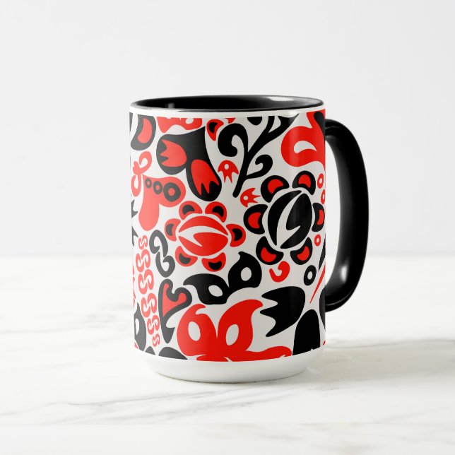 Blommönster av ukrainsk folkkonst mugg (Framsida höger)