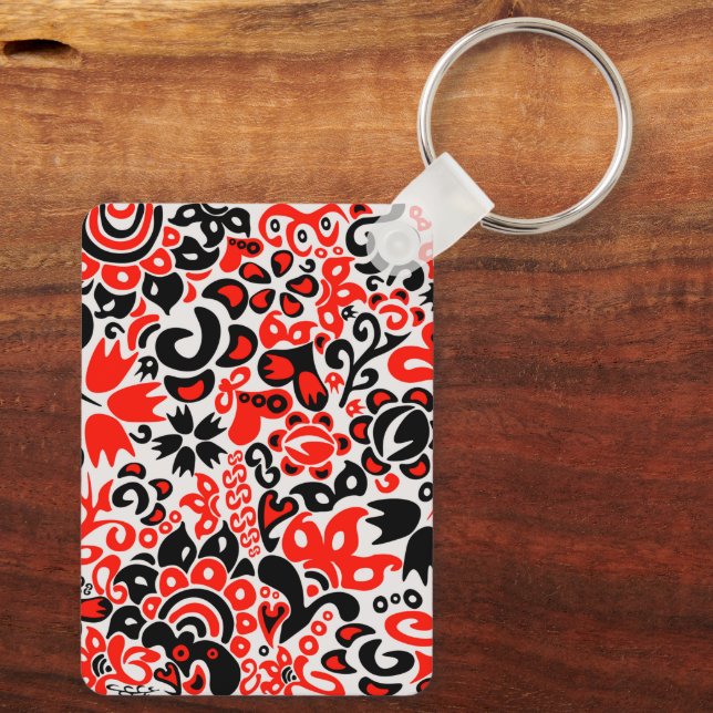 Blommönster av ukrainsk folkkonst nyckelring (Baksida )