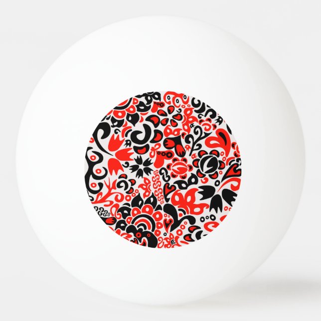 Blommönster av ukrainsk folkkonst pingisboll (Framsidan)