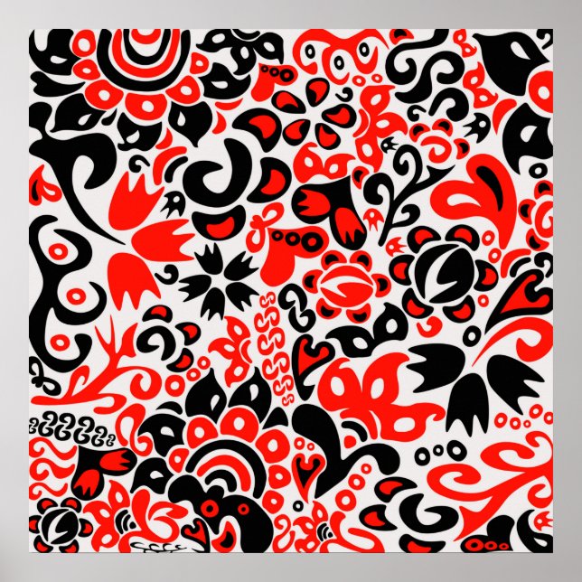 Blommönster av ukrainsk folkkonst poster (Framsidan)