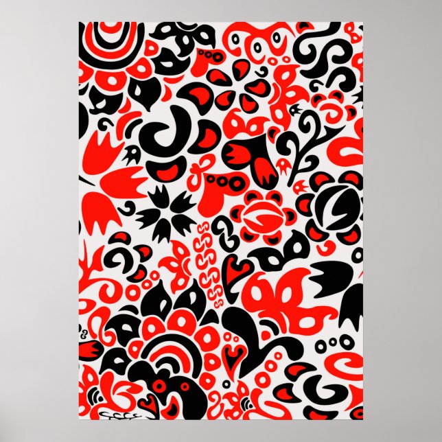 Blommönster av ukrainsk folkkonst poster (Framsidan)