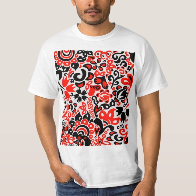 Blommönster av ukrainsk folkkonst t shirt (Framsida)