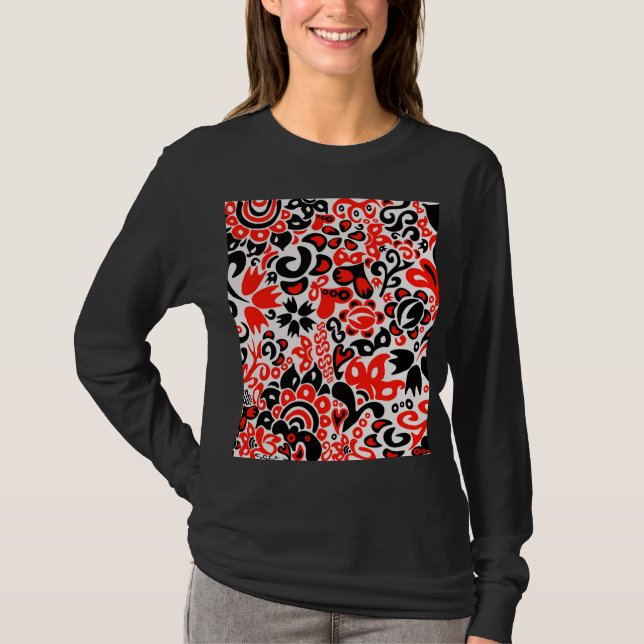 Blommönster av ukrainsk folkkonst t shirt (Framsida)