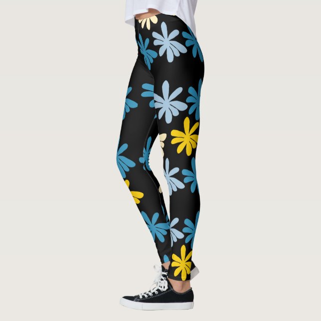 Blommönster Big Flowers Leggings (Vänster)
