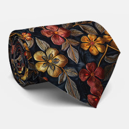 Blommönster Black Fold Fall Flowers Slips
