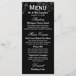 Blommönster Black/White Tulip - Mottagningsmeny Meny