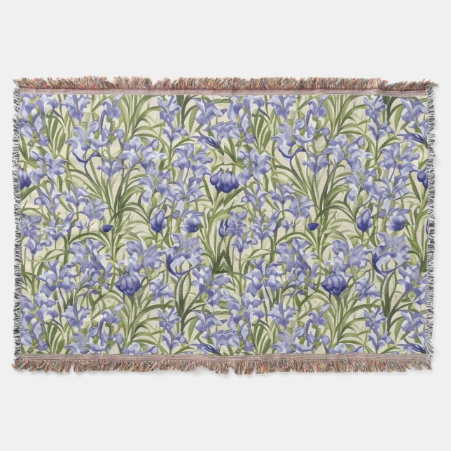 Blommönster Bluebell Flowers Filt (Framsidan)