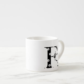 Blommönster Bokstav F Espressomugg