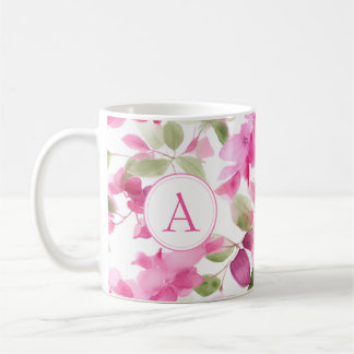 Blommönster Bougainvillea Alphabet Coffee Kaffemugg