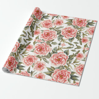 Blommönster Camellia Flowers Presentpapper