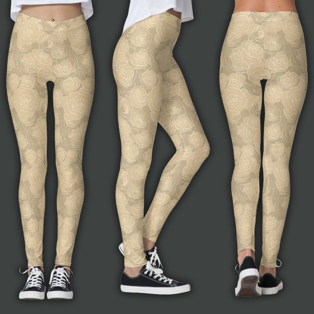 Blommönster | Champagne Rose Leggings (Skapare uppladdad)